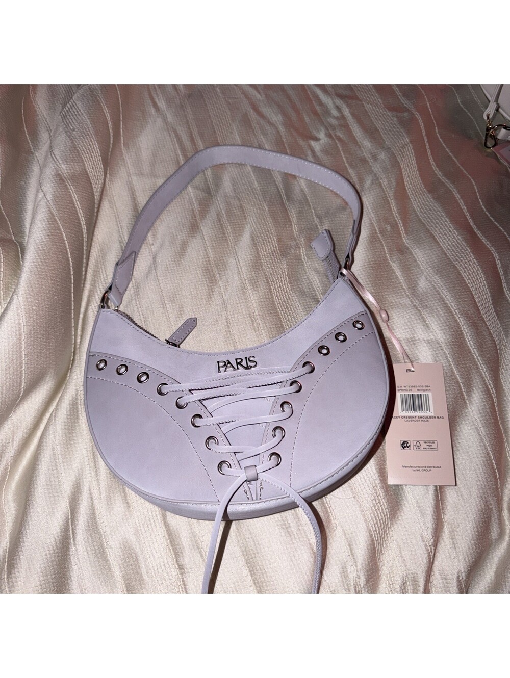 Paris Hilton Women’s Lavender Haze Lacey Crescent Shoulder Bag Purse - NWT
